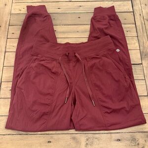 Lululemon Full Length Dance Studio Joggers in Deep Rouge - Size 6